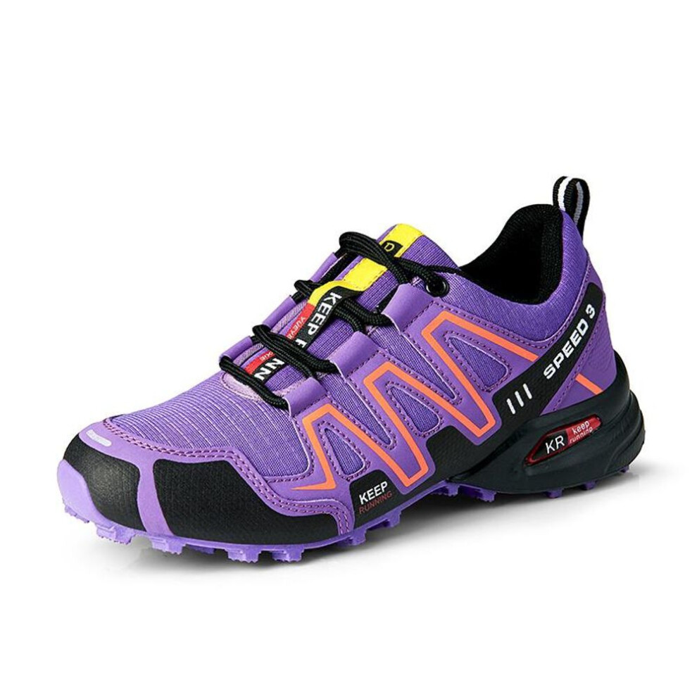 (purple, 39) Women Outdoor Hiking Shoes Women's Lightweight Wear-resistant Mountain Climbing Hiking Shoes Waterproof Large Size Leather Sports Shoes