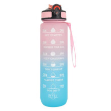 (Pastel Blue, 32oz) 1000ml Sports Water Bottle, Portable Large Capacity Drinking Cup with Straw & Strap, Travel Accessories, Exercise Water Bottle