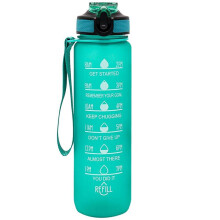 (Green, 32oz) 1000ml Sports Water Bottle, Portable Large Capacity Drinking Cup with Straw & Strap, Travel Accessories, Exercise Water Bottle