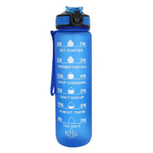 (Blue, 32oz) 1000ml Sports Water Bottle, Portable Large Capacity Drinking Cup with Straw & Strap, Travel Accessories, Exercise Water Bottle