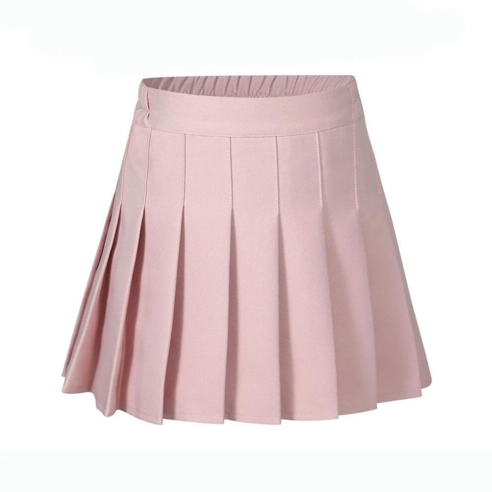 (pink, 120cm) Summer Kids Pleated Skirt Solid Casual All-match School Girls Short Skirt Casual Fashion Dance Performance A-line Skirt Teens
