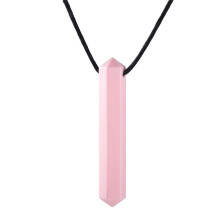 (pink) Kids Teething Adhd Biting Anti Autism Sensory Chew Teether Necklace Teething Toys Chewy Necklace