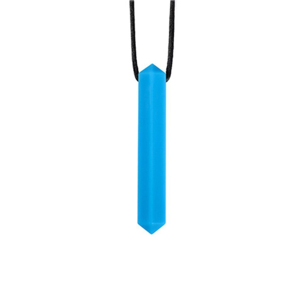 (Blue) Kids Teething Adhd Biting Anti Autism Sensory Chew Teether Necklace Teething Toys Chewy Necklace Blue
