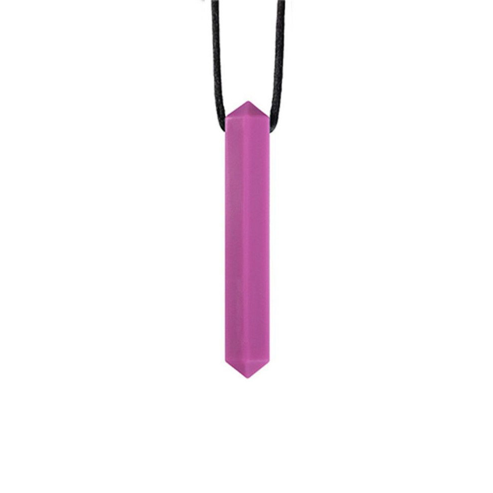 (Purple) Kids Teething Adhd Biting Anti Autism Sensory Chew Teether Necklace Teething Toys Chewy Necklace Purple