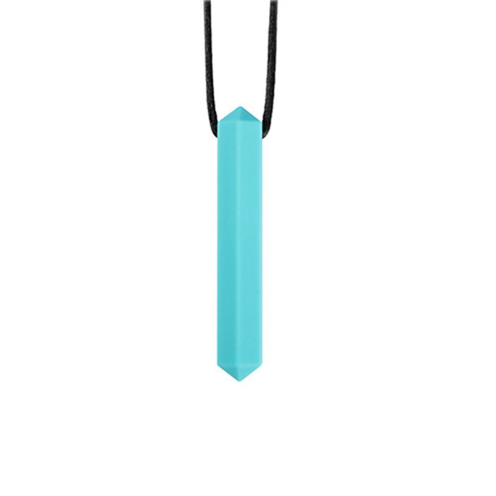 (Sky Blue) Kids Teething Adhd Biting Anti Autism Sensory Chew Teether Necklace Teething Toys Chewy Necklace Sky Blue