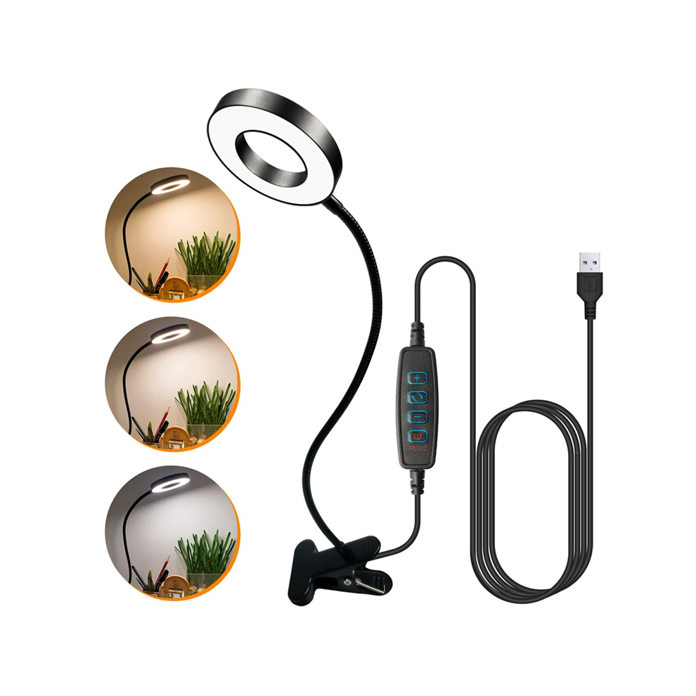 48 Led Schreibtischlampe Clip Auf 360 Flexible Lesetischleuchte Augenschonende Usb-Klemme FüR Bettwerkbank-A-image
