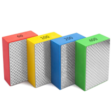 Pacote com 4 almofadas de polimento manual diamantadas para lixar cerâmica, vidro, azulejo, concreto, pedra, mármore, 60, 100, 200, 400