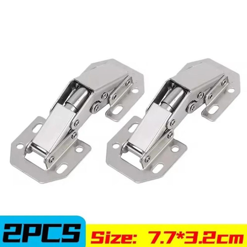 (as the picture, 2PCS) 90 Degree Steel Cabinet Hinges No-drilling Holehydraulic Buffer Hinge Kitchen Cabinet Cupboard Hinges Furniture Hardware