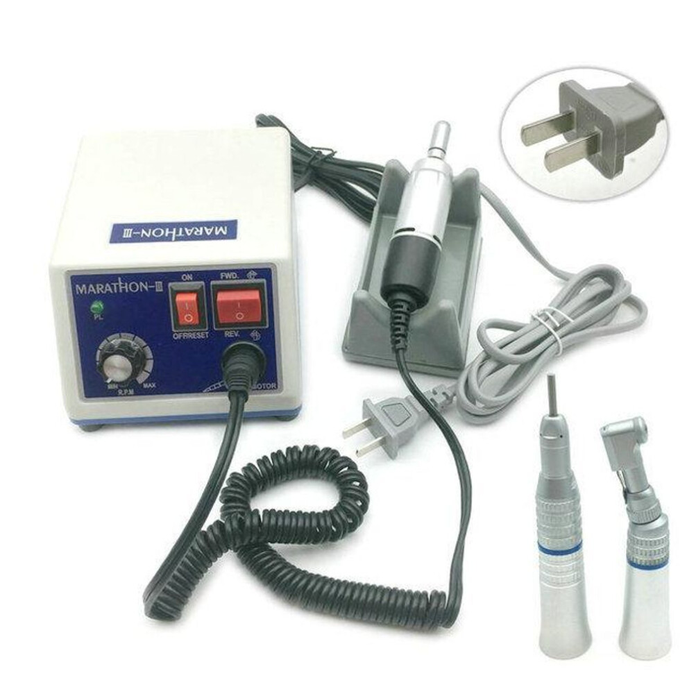 (as the picture, whole set 110v) 1 Set Dental Marathon Micromotor Machine N3 + E-type Micromotor Polish Handpiece With Contra Angle & Straight Handpiece