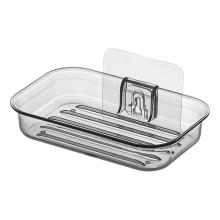 Easy Installation Soap Holder Kitchen Wall Mount Dish No Drill Modern Clear Drain Bathroom Shampoo Bar ShowerContainer C
