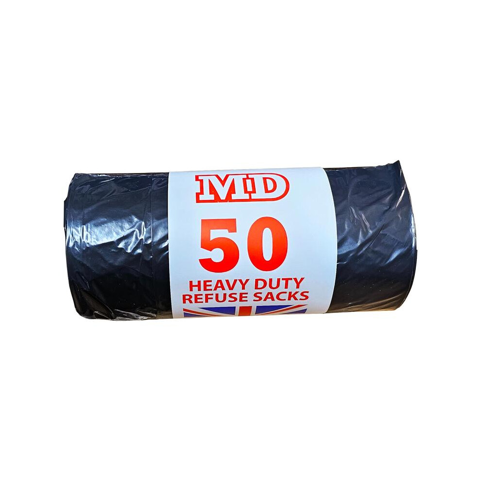 (Default) 500 Heavy Duty Bin Bags,Campaign, Large Strong MD50 Brand Refuse Sacks(10pcs x 50 Rolls)Size-70x83cm, Leakage,Black Bin Bags, Business and Home