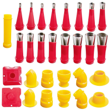 29PCS Universal Integrated Rubber Nozzle Tool Kit,Caulking Tips,Caulking Nozzles for Sausage Caulking Tools