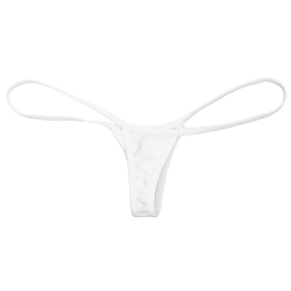 (white) Women's Stretchy Low Rise Micro Mini G-string T-back Thongs Bikini Lingerie Underwear