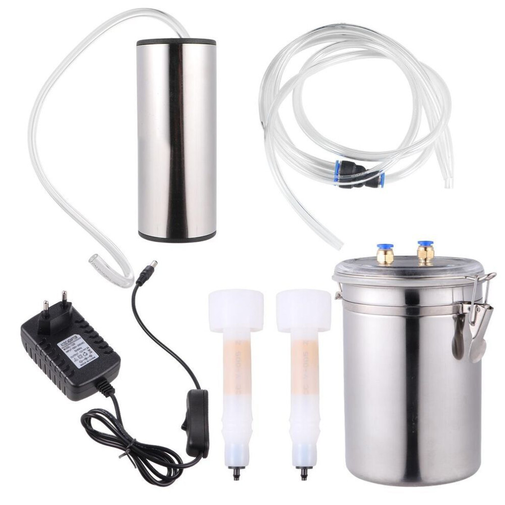 (as the picture, EU) Portable Electric Milking Machine Goat Sheep Stainless Steel Bucket Suction Vacuum Pump Household Milker Milking Machines