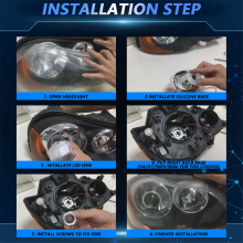 2,5 Zoll Bi-LED-Projektorobjektiv für H4 H7 9005 9006 Objektive Autoscheinwerferlampen 8000LM 6000K Weiß mit Fern-/Abblendlicht LHD