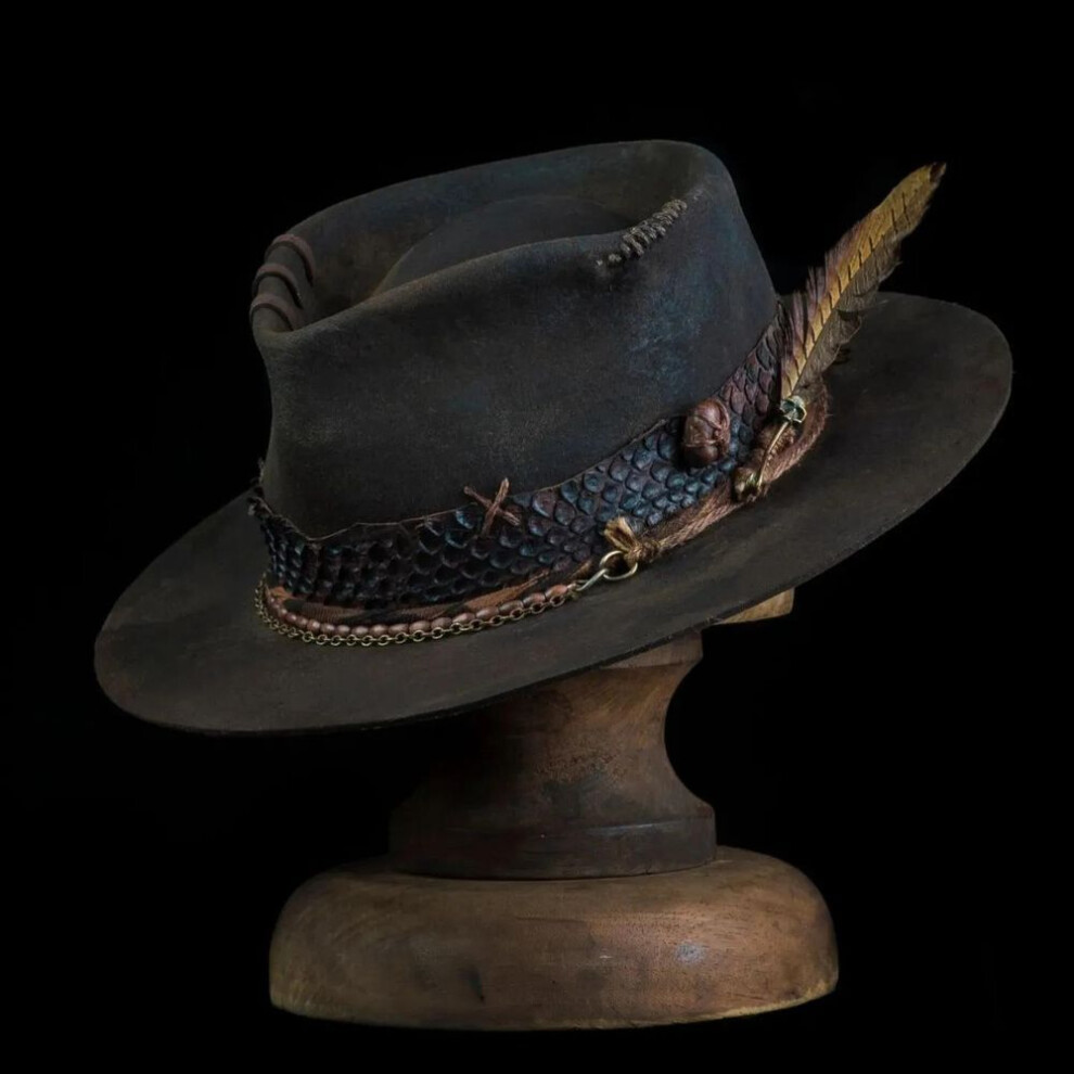 Web Decorated Wool Top Hat, European And American Fashion Versatile Pure Wool Felt Hat