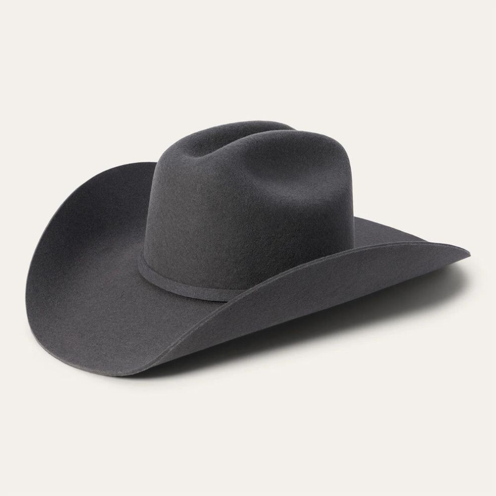 (as the picture, 60) Western Curved Brim Cowboy Hat Solid Color Pure Wool Felt Hat