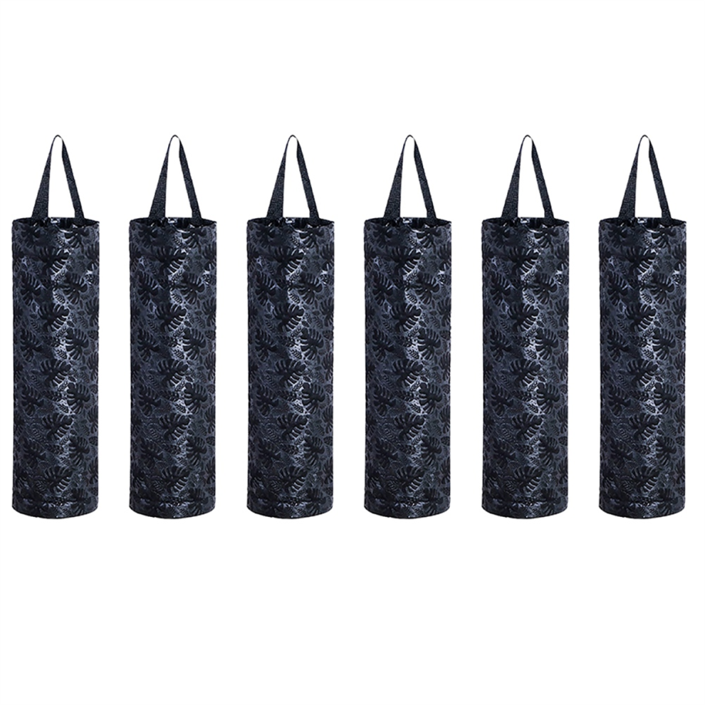 Typecat Plastic Bag Storage Rack, Kitchen Grocery Garbage Round Sundries Wall Box Black
