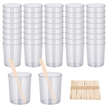 90-teiliges Epoxid-Mischbecher-Set, 40-teilige transparente Skala mit 50 Holzrührstäbchen 100 ml
