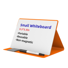 Draagbaar klein whiteboard, herbruikbaar mini magnetisch whiteboard met marker, afveegdoek, magnetisch, oranje