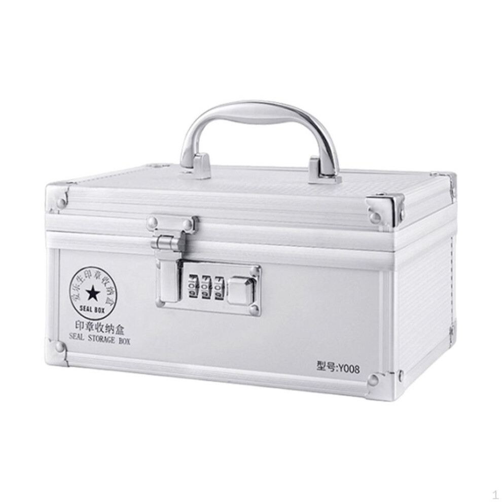 (as the picture, 6 grids) Combination Lock Box Large Capacity 6.30"x6.30"x4.53" Multi Grids With Code Lockbox For Personal
