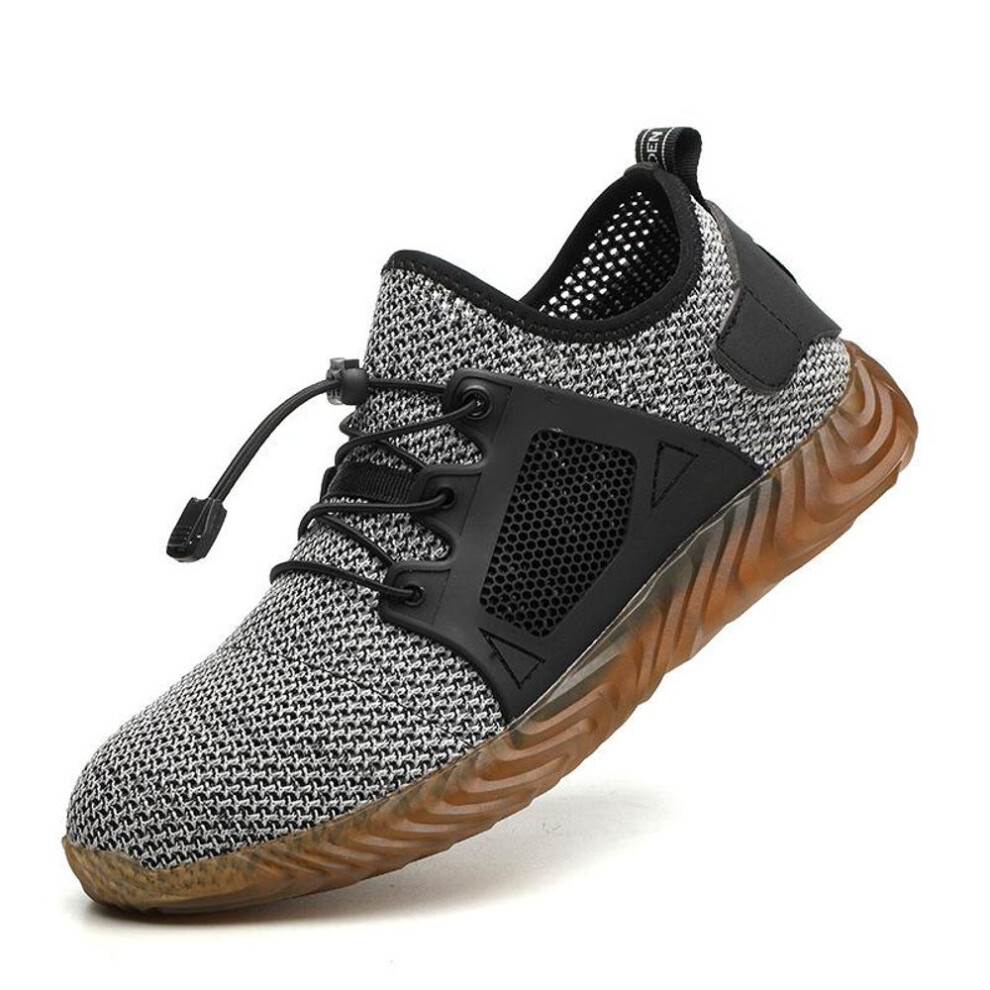 (grey, 42) 2024 Summer Men And Women Steel Toe Cap Work Safety Shoes Puncture-proof Boots Lightweight Breathable Sneakers 36-48