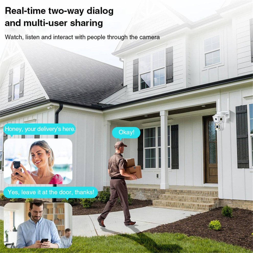1080P Wireless Wifi Camera Outdoor Multi Lens Surveillance Camera, Two Way Intercom Night Vision Baby Monitor 4852966796741