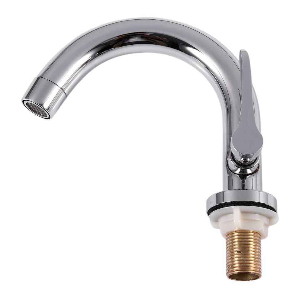 Kitchen Basin Faucet Single Cold Deck Mounted Stainless Steel Sink Mixer Tap Handle Bathroom Accessories
