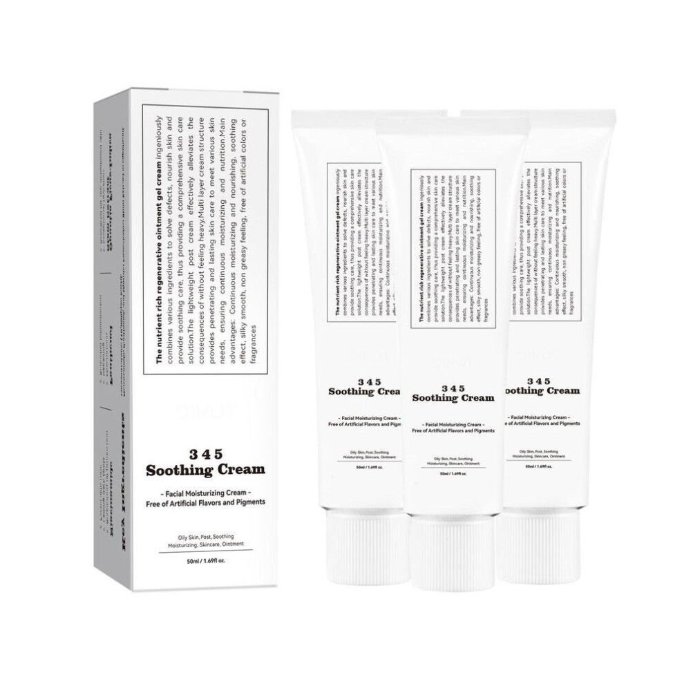 (as the picture, 3pcs) 345 Relief Cream - Moisturising Cream For The Face For Acne And Oily Skin - Soothing, Moisturising -  Skin Care - Ointment Cream, Vegan - 50 Ml