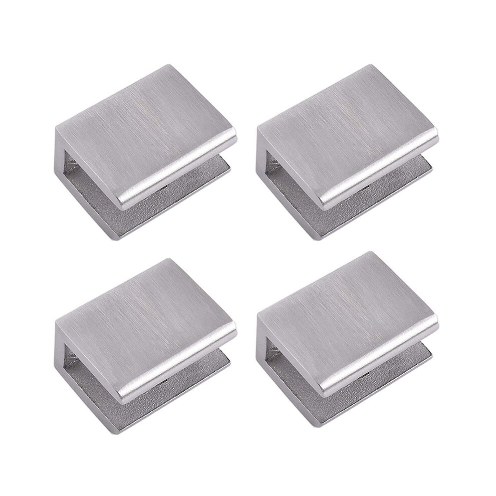 4Pcs Adjustable 304 Stainless Steel Glass Shelf Brackets Clip Clamp Support 0.23 - 0.35Inch Brushed Finished 4852966702469