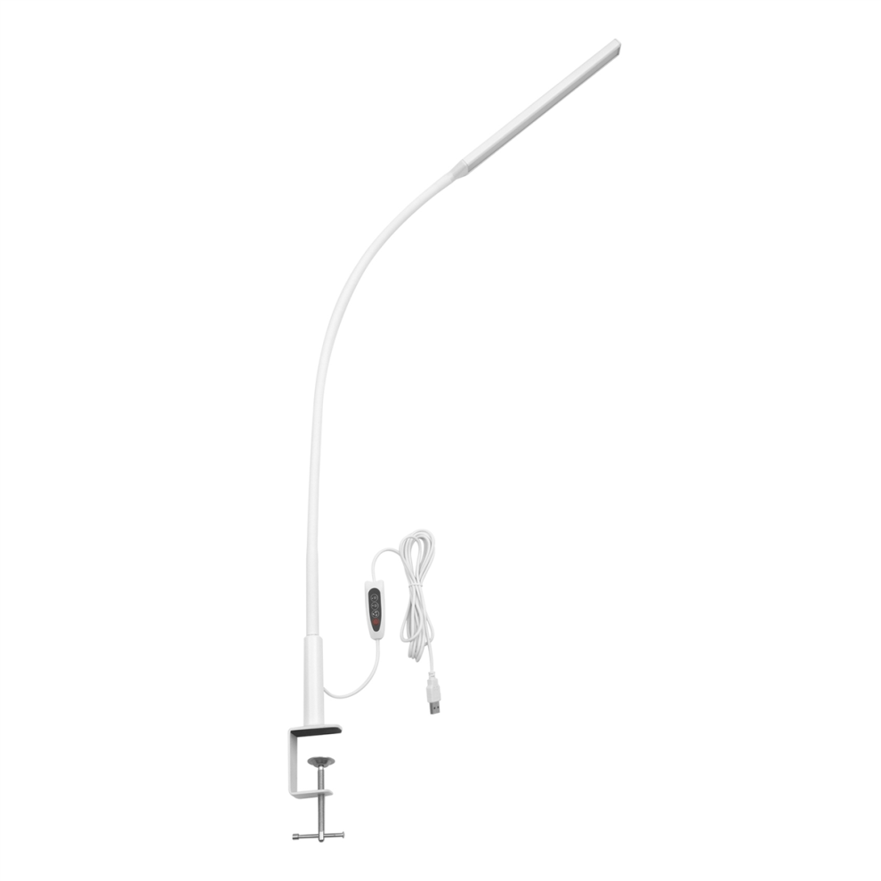 Typecat Led Desk Lamp, Swing Arm Table Lamp With Clamp, Flexible Gooseneck Task Eye-Caring Architect Light/White