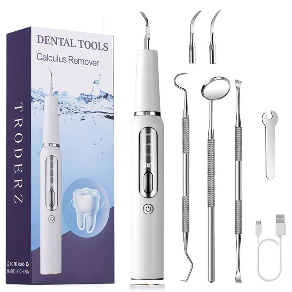 (white) Ultrasonic Toothbrush For Dogs And Cats Removes Tartar And Plaque Pet Dental Care Kit Pet Tartar Remover Tooth Cleaning Tool