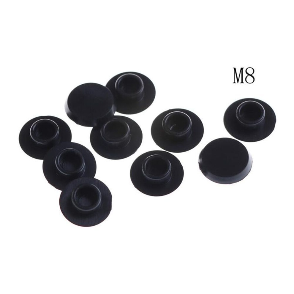 (M8) 10pcs M4-24 Practical Black Hex Socket Head Cover Caps Fasteners Screws Allen Bolt Screw Nut Round Protector