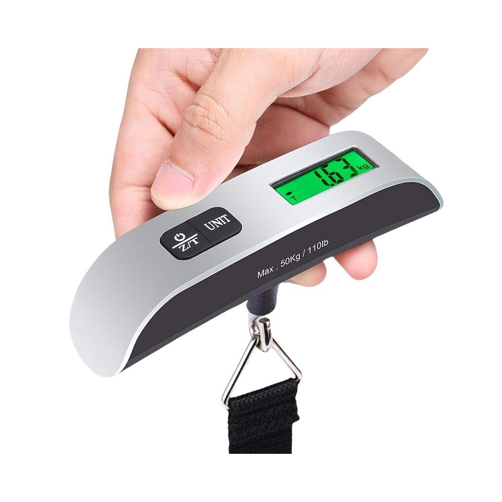 (Silver, 1pc) Electronic Hanging Luggage Scale Tools,Â 50kg Digital Handheld Baggage Scale Tool With Backlight Display,Electronic Scale, Portable Scal-image-OPC-PHDS6QK-NEW