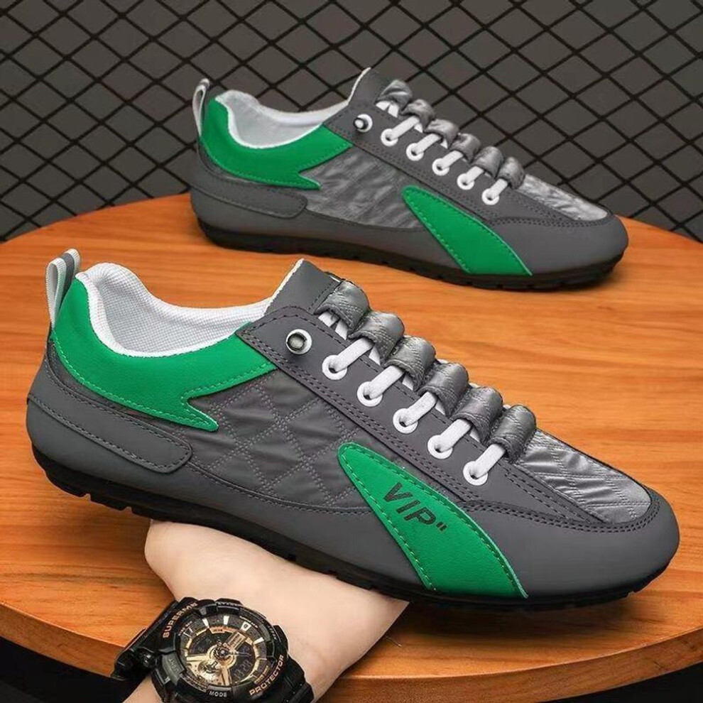 (grey, 42) Men's Summer Breathable Slip-on Canvas Sneakers - Trendy, All-match, Non-slip White Flats
