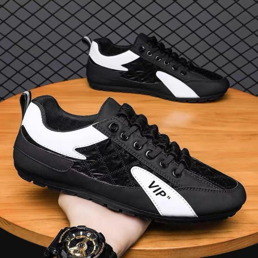 (black, 40) Men's Summer Breathable Slip-on Canvas Sneakers - Trendy, All-match, Non-slip White Flats