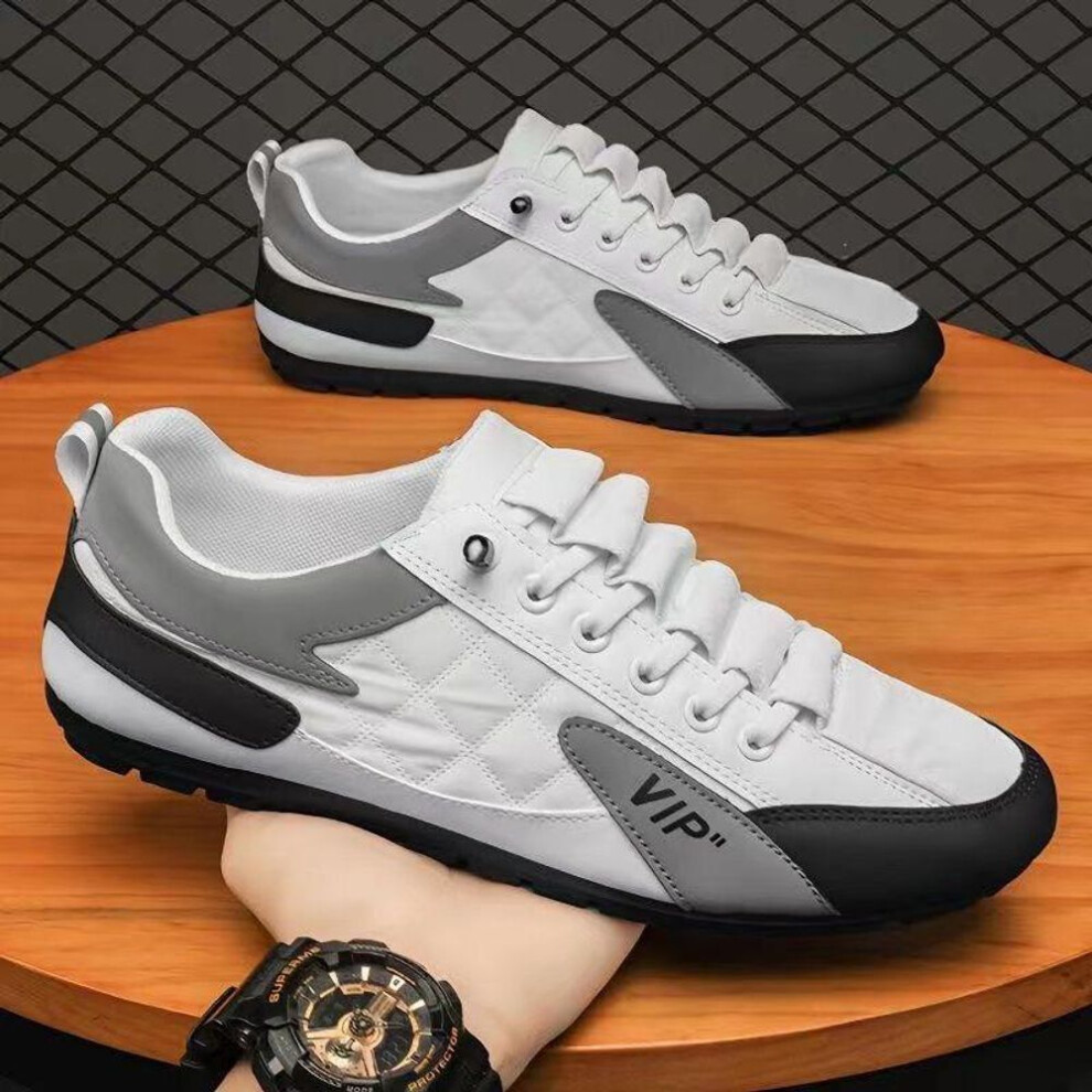 (white, 40) Men's Summer Breathable Slip-on Canvas Sneakers - Trendy, All-match, Non-slip White Flats