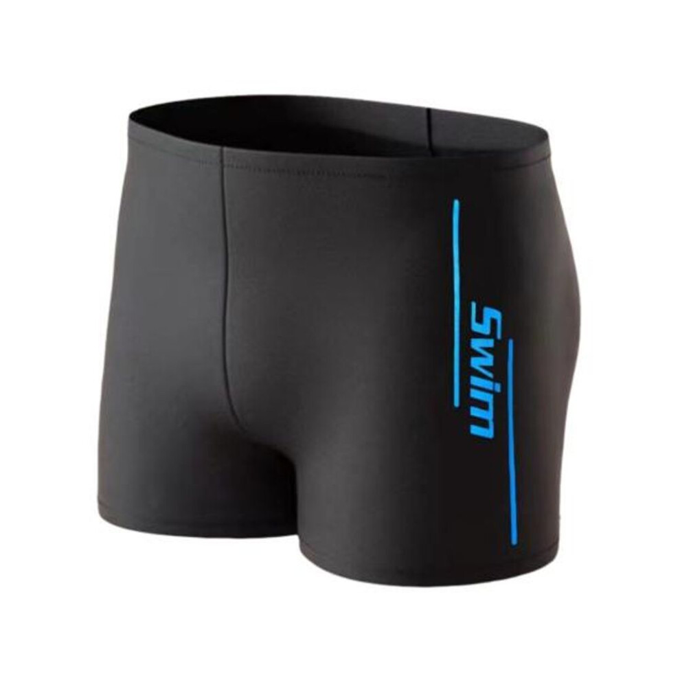 (sky blue, L) Men's Elastic Swim Trunks Quick-dry Anti-embarrassment Beach Shorts U-shaped Crotch Drawstring Waist Boxer Shorts For Water Sports Surfing