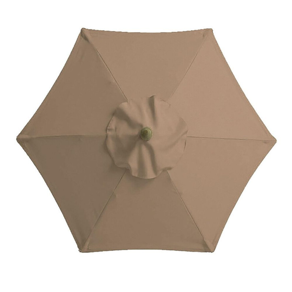 (khaki, 3m 6arm parasol) Replacement Fabric 3/2.7/2m Garden Patio Parasol Canopy Cover 6arm Or 8arm