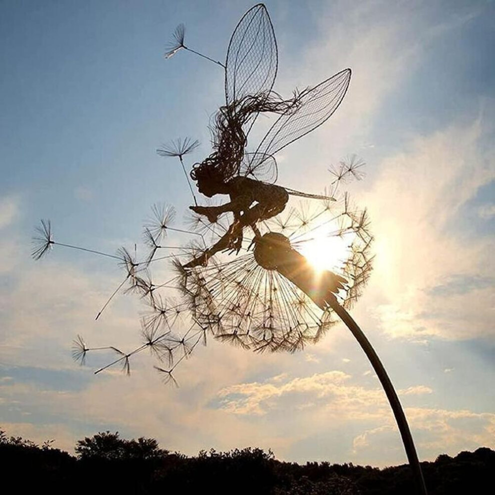 (Style C) Flower Fairy Garden Mythical Faery Miniature Sculptures Fairy Garden Dandelion Figurine Fairies Elf Decoration Garden Statue