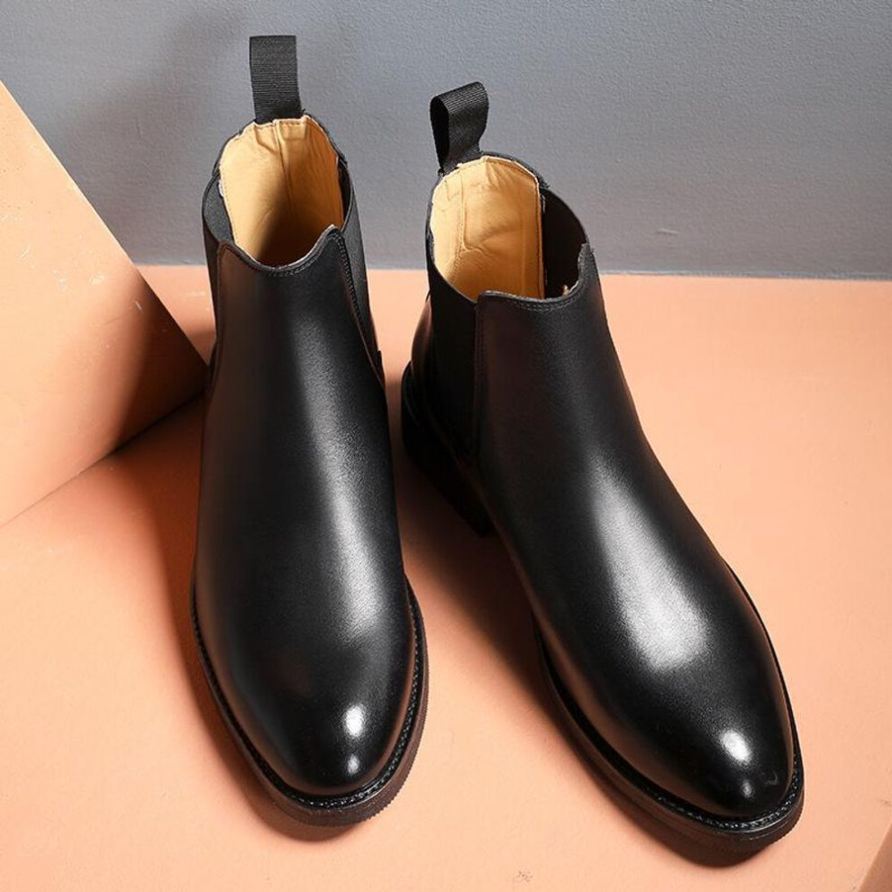 (as the picture, 40) Spring/ Winter Elegant Chelsea Boots Leather Men Couple Shoes Size 35 47 Slip-on Dress Formal Boots Model Fashion Show222