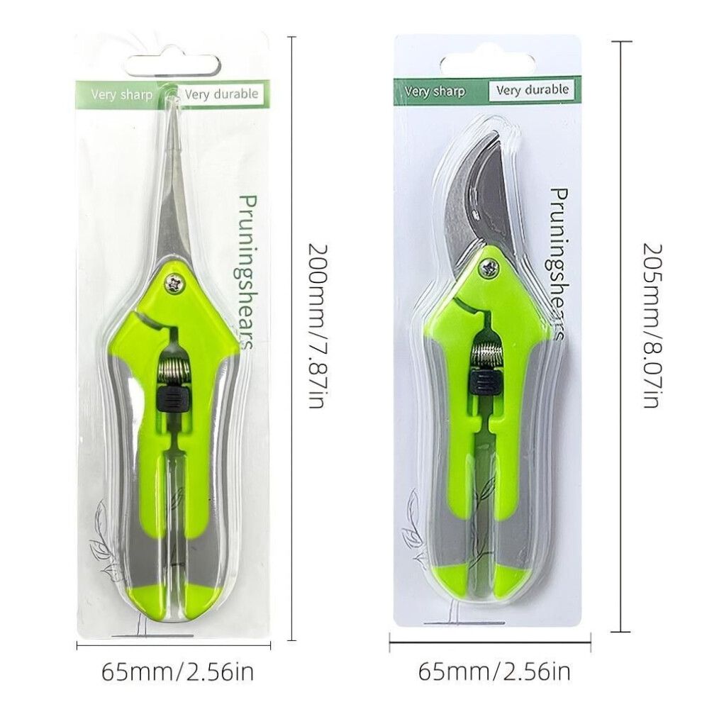 2pcs Stainless Steel Garden Pruning Shears Set - Versatile Gardening & Lawn Care Tools For Trimming Branches, Fruits & More