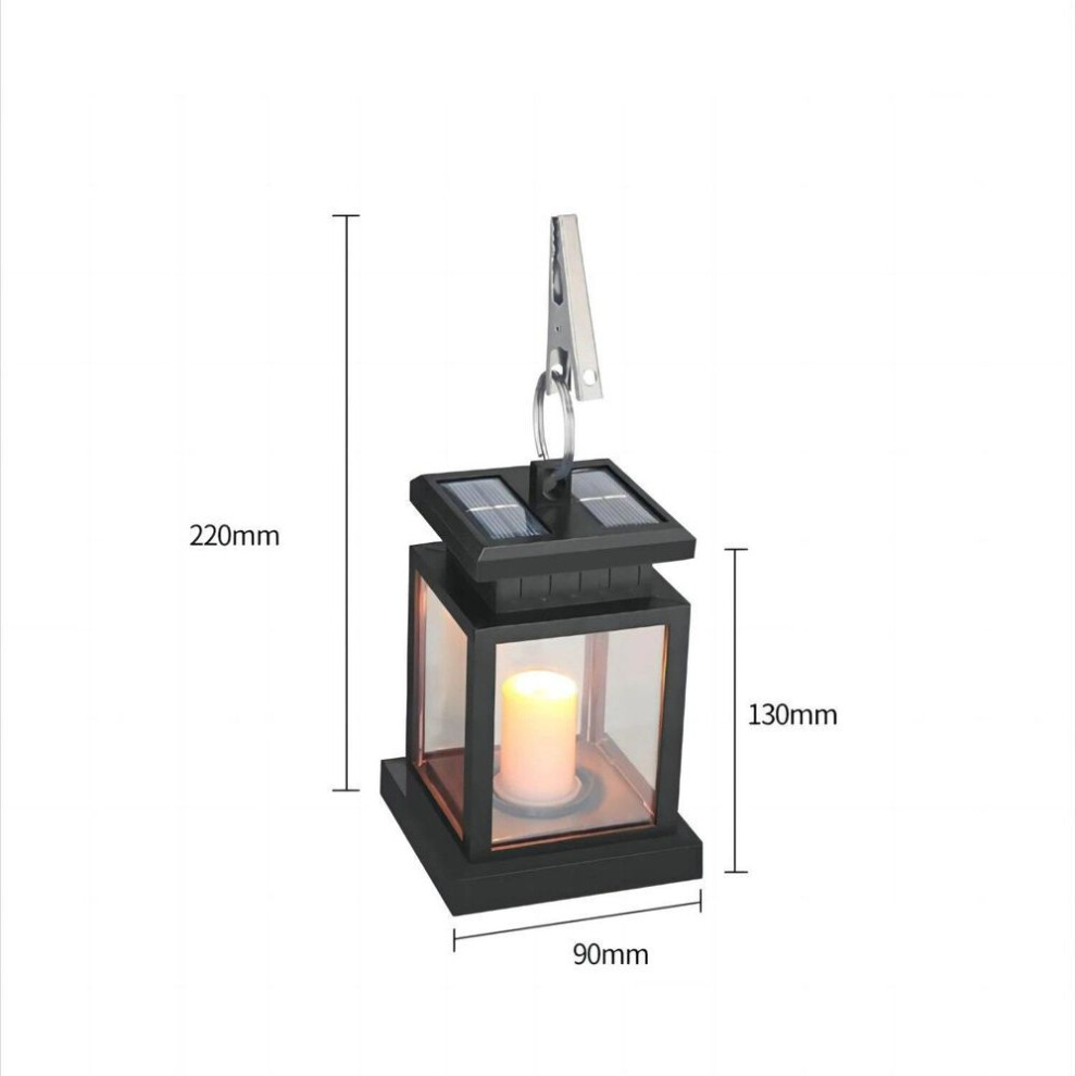 (as the picture, 1pc) Led Solar Lights Candle Lantern Outdoor Palace Lantern Garden Lamp With Hook Landscape Lighting Floor Lights Waterproof Christma