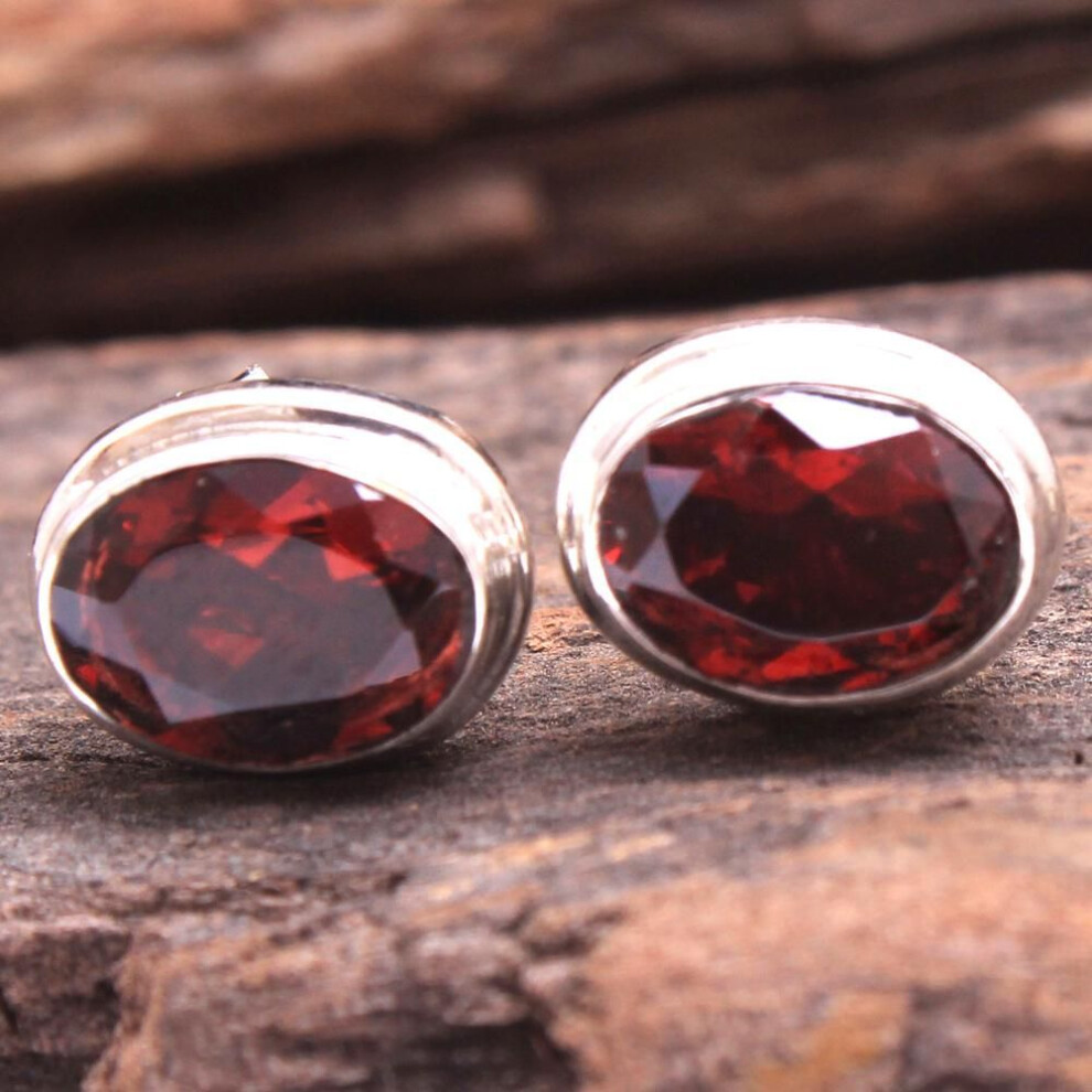 (red) Peridot Moonstone Labradorite Garnet Gemstone Silver Earring 925 Sterling Silver Handmade Stud Earring