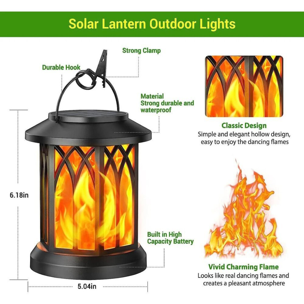 Led Solar Energy Simulation Flame Lamp With Clip Waterproof Outdoor Wall Lamp Garden Landscape Lamp Garden Christmas Decorationl