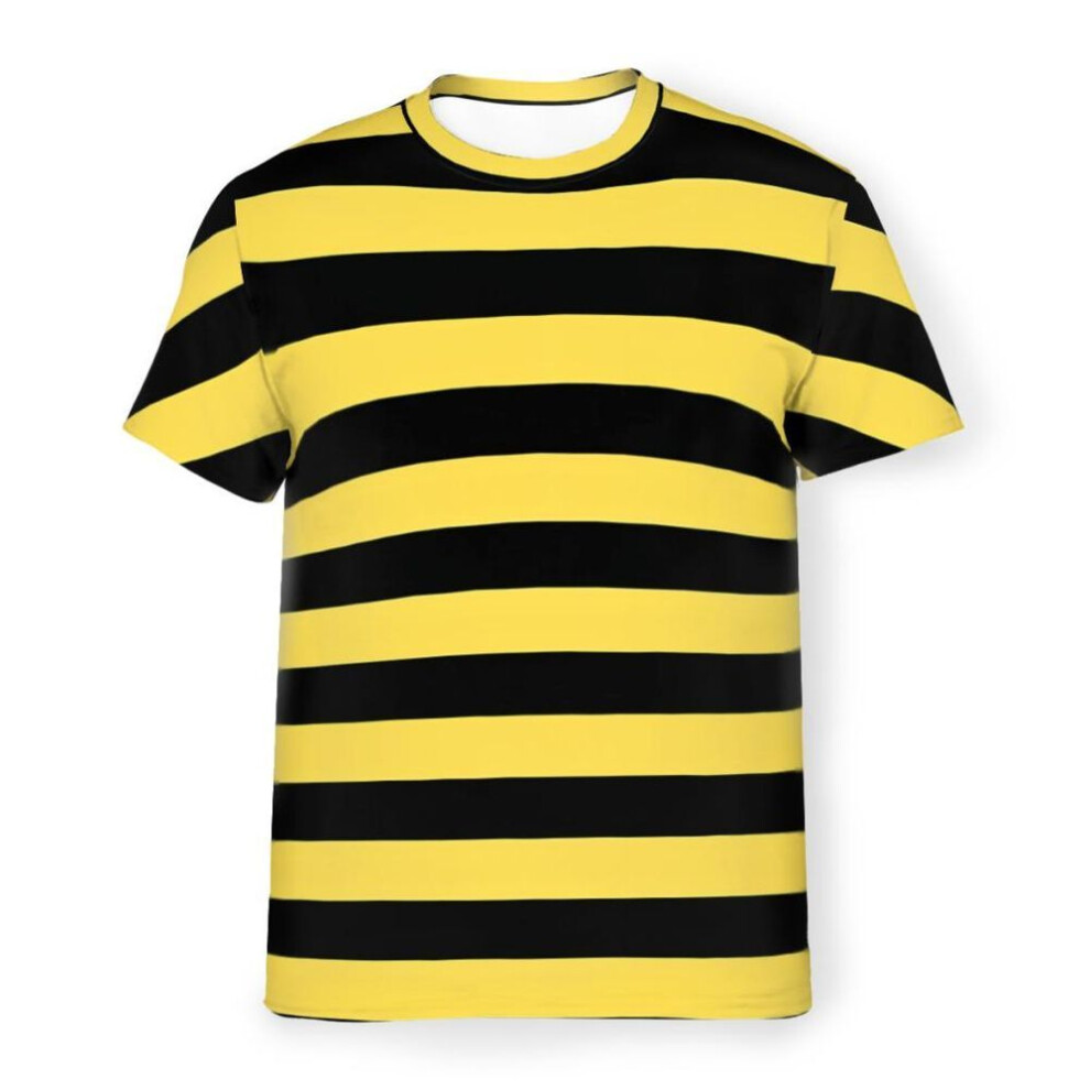 (as the picture, 6XL) Color Polyester Tshirts Me Before You Black And Yellow Stripes Personalize Men's Thin T Shirt Hipster Tops