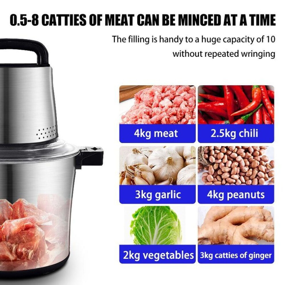 12l 2 Gear Commercial Electric Meat Grinder Kitchen Chopper Mincer Food Processor Stainless Steel Garlic Blender Mixer 220v