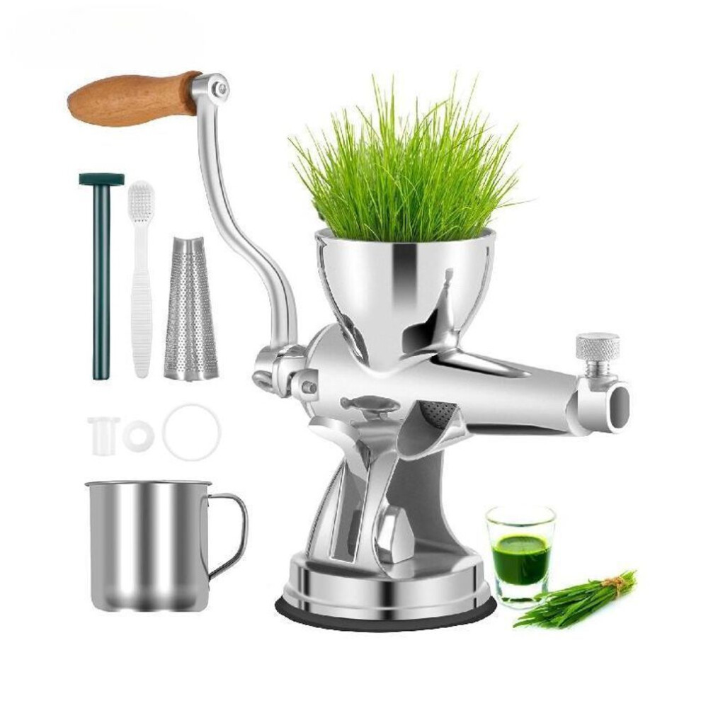 Vevor Manual Wheatgrass Juicer Stainless Steel W/ Suction Cup Base Table-top Clamp Extractor For Ginger Celery Home Kitchen Use
