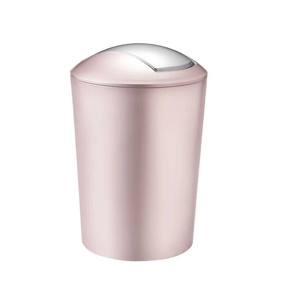 (as the picture, Rose gold trash can) Golden Paper Holder Wall-mounted Toilet Brush Plastic Creative Toilet Paper Box Nordic Trash Can Waste Bins Bathroom Accessories
