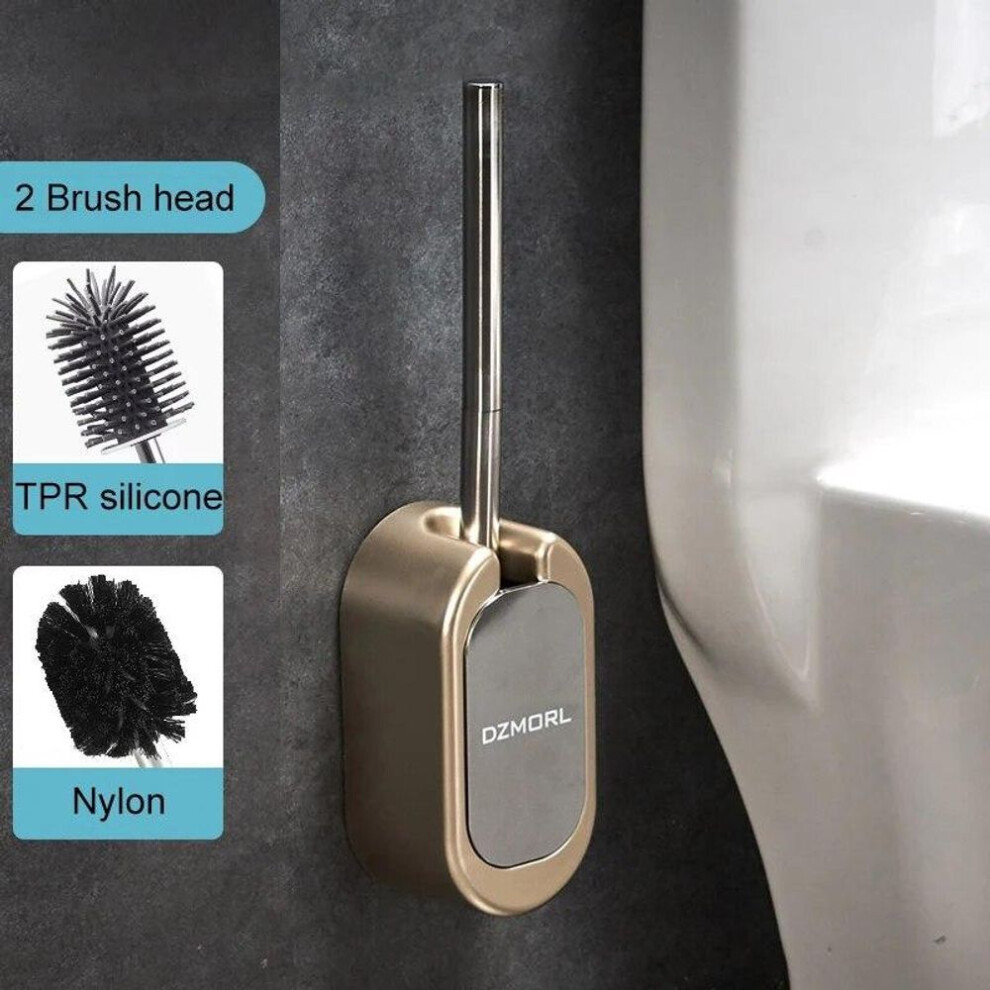 (as the picture, Golden toilet brush) Golden Paper Holder Wall-mounted Toilet Brush Plastic Creative Toilet Paper Box Nordic Trash Can Waste Bins Bathroom Accessories